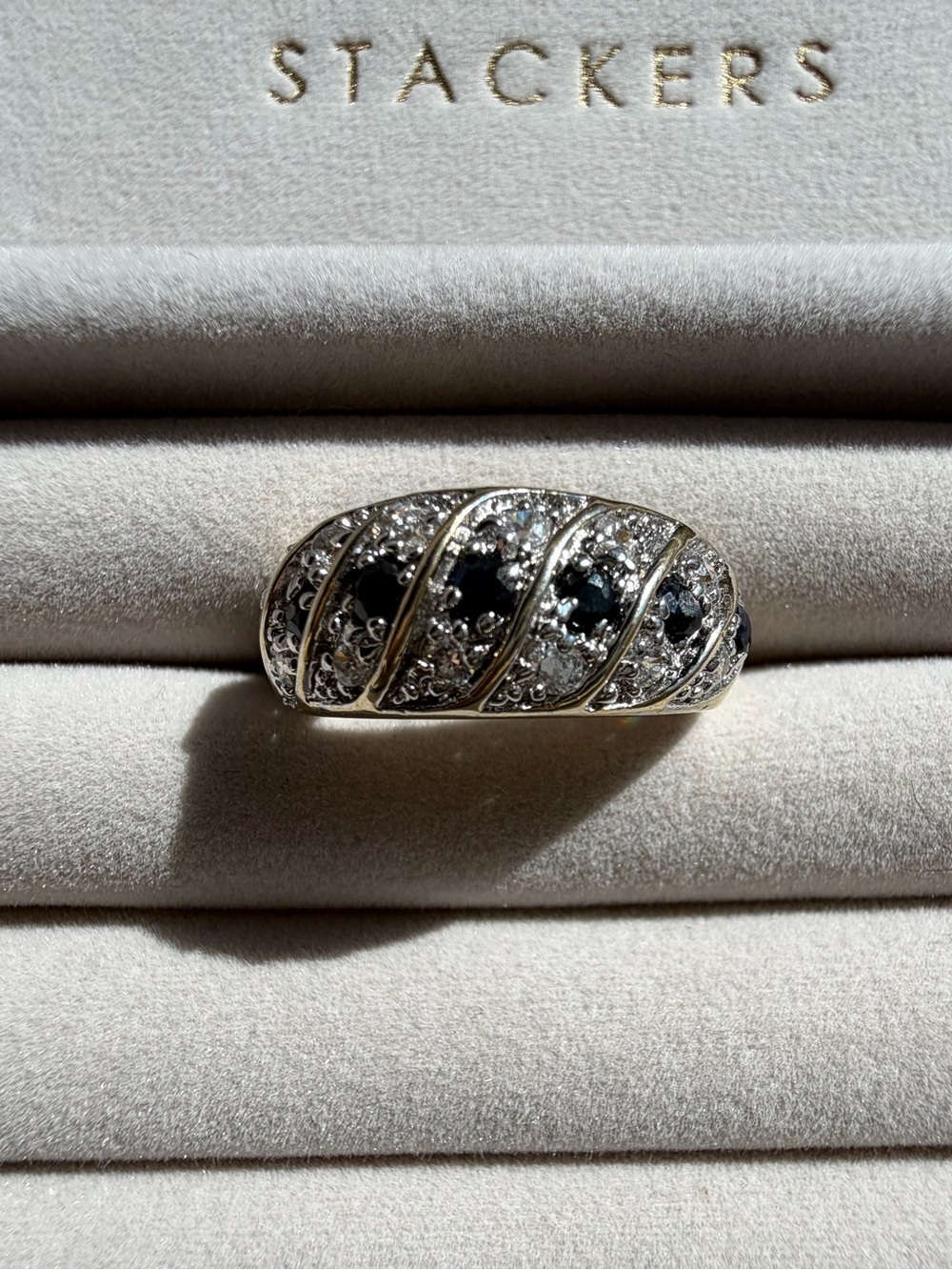 Vintage 1950s Joseph Cleary "JC" Signed Domed Bombรฉ Statement Cocktail Ring